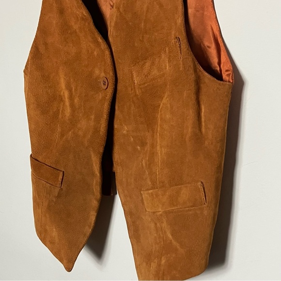 Vintage 70s Suede Leather Vest Medium - Picture 6 of 7